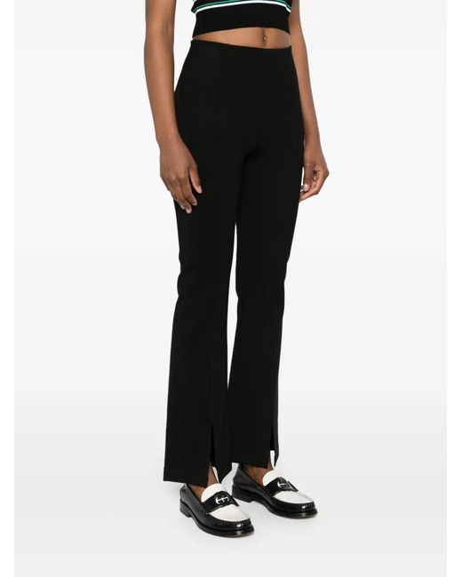 Maje Black Split-Detailed Flared Trousers