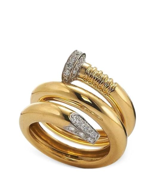 David Webb Metallic Diamond Nail Ring