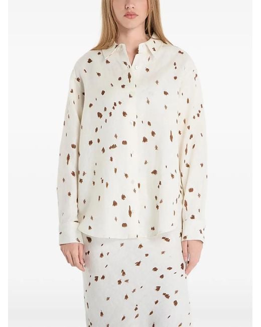 Samsøe & Samsøe White Abstract-Print Shirt