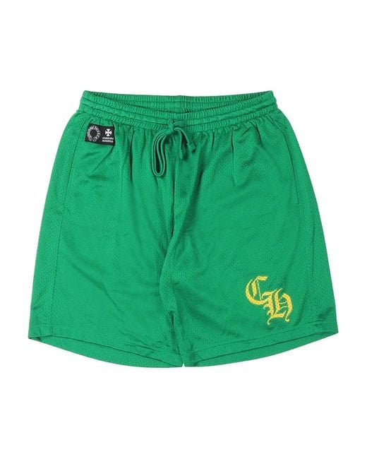 Chrome Hearts Green Varsity Shorts for men