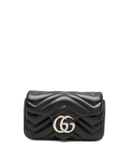 Gucci Black Gg Marmont Matelassé Shoulder Bag