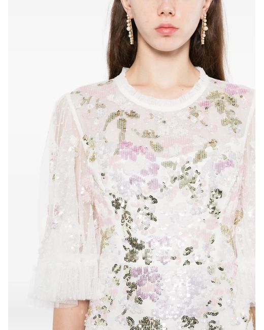 Needle & Thread White Wisteria Ankle Gown