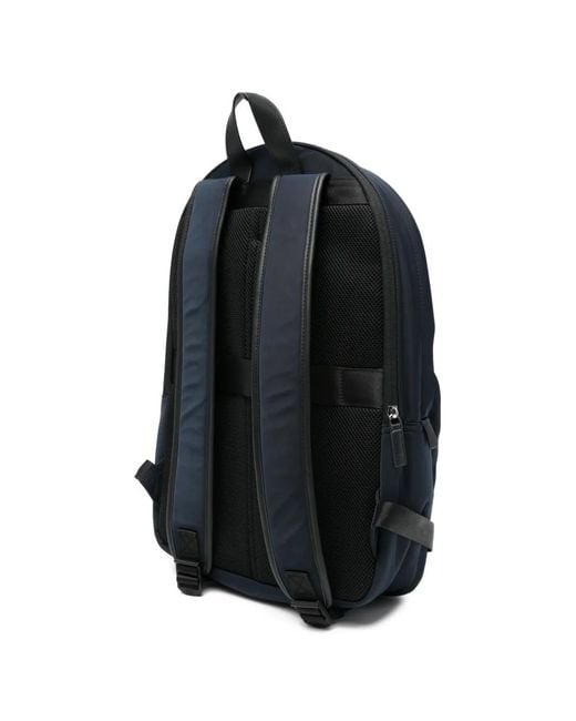 Tommy Hilfiger Black Logo-Patch Backpack for men