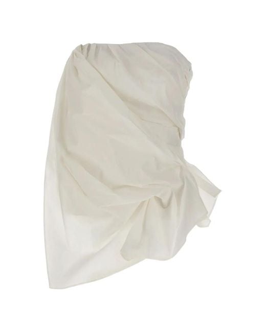 THE GARMENT White Bazaar Bustier Draped Bustier Top