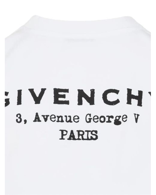 Givenchy White Cropped-Langarmshirt mit Logo-Print