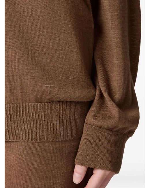 Tod's Brown Mock-Neck Sweater