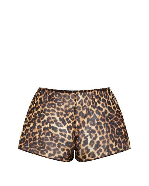 Maison Close White Safari Leopard-Print Shorts