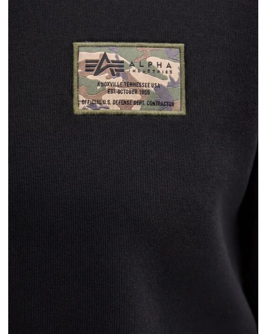 Alpha Industries Blue Camouflage-Patch Sweatshirt for men