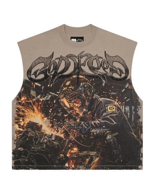 Godspeed Brown Steel Sharpens Steel Vest for men