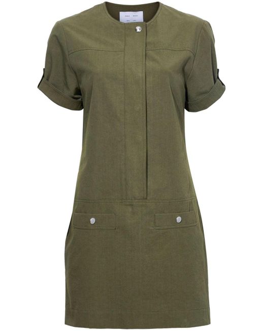 Proenza Schouler Green Short-sleeve Cotton Mini Dress