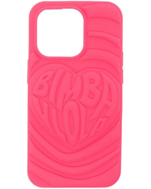 Bimba Y Lola Pink Logo-embossed Iphone 14 Pro Case