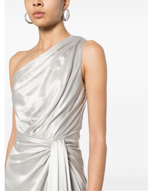 Dolce & Gabbana White Off-shoulder Silk Gown