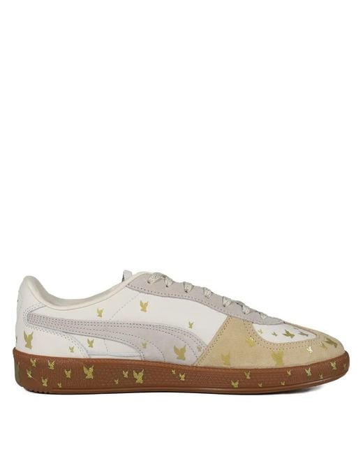 MASU White Lace-Up Logo-Detail Sneakers