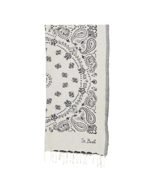 Mc2 Saint Barth Gray Foutas Bandana Jacquard Beach Towel