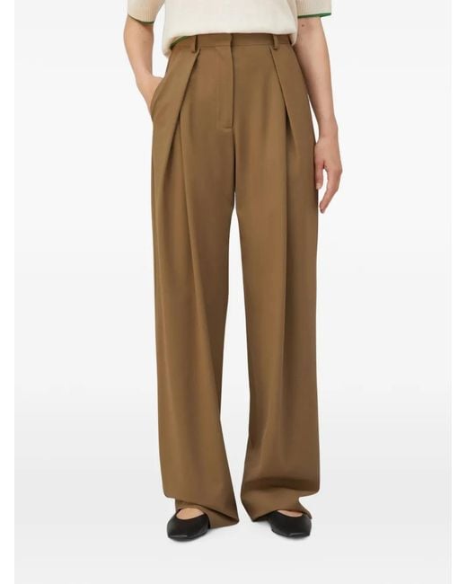 RETORI Natural Pantalon En Laine Vierge À Plis