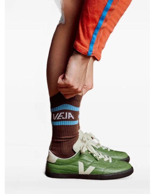 Veja Green Panenka Lizard-Effect Sneakers
