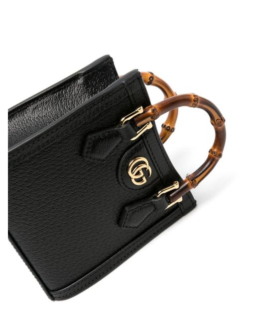 Mini sac seau Diana en cuir Gucci en coloris Black