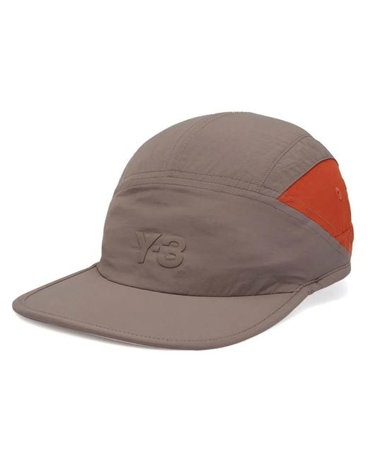 Y-3 Brown Logo-Embroidered Two-Tone Cap for men
