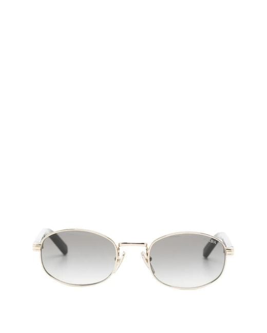 Prada White Oval-Frame Sunglasses