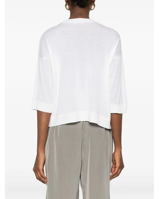 Peserico White T-Shirt À Encolure Ronde