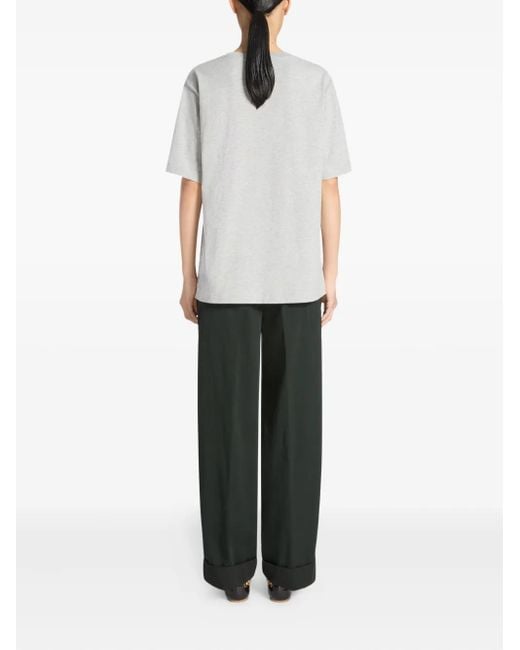 Dries Van Noten White Button-Embellishment Cotton T-Shirt