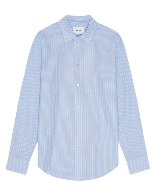 NN07 Blue Striped Long-Sleeves Shirt for men