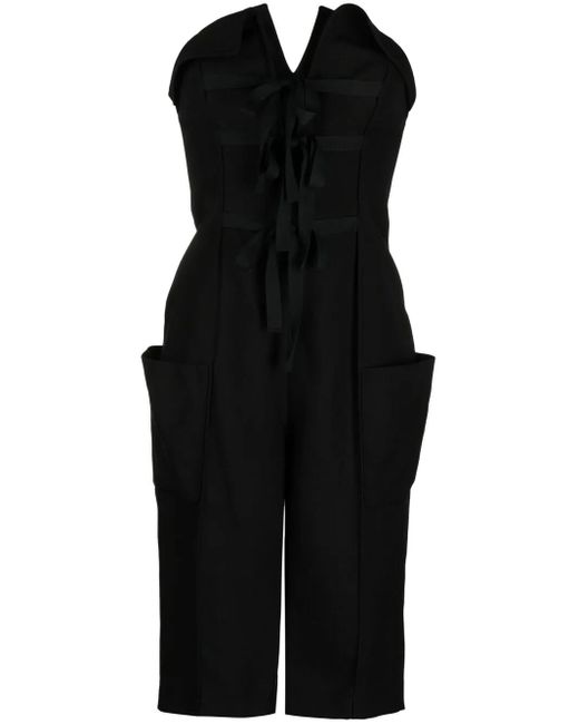 Mono corto sin tirantes con detalle de cordones Philosophy Di Lorenzo Serafini de color Black