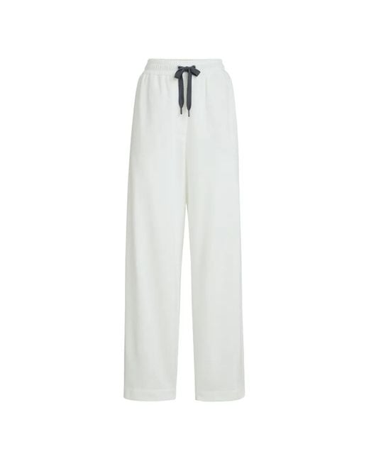 Brunello Cucinelli White Cotton Piqué Track Pants