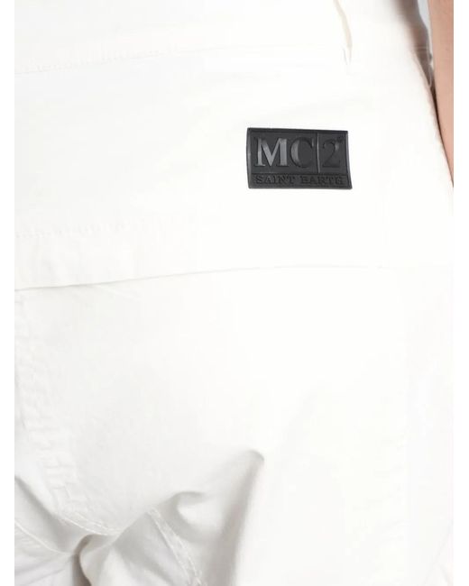Mc2 Saint Barth White Wake Cargo Shorts for men
