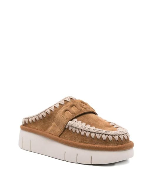 Mou Brown 45Mm Suede Platform Mules