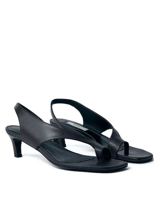 Totême Blue Leather Heel Thong Sandals