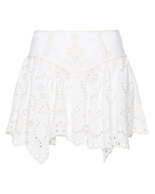Charo Ruiz White Pauline mini skirt