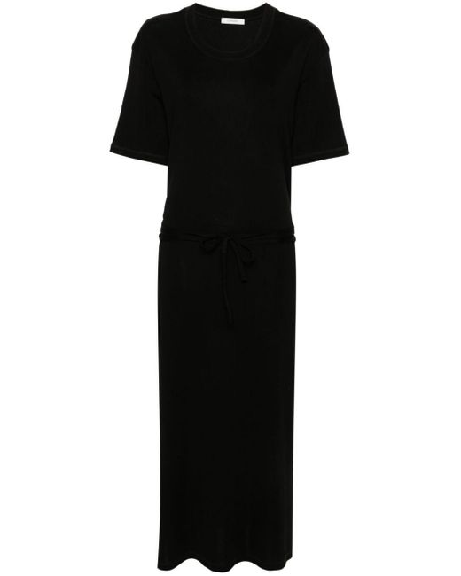 Lemaire Ribgebreide Maxi-jurk Met Ceintuur in het Black