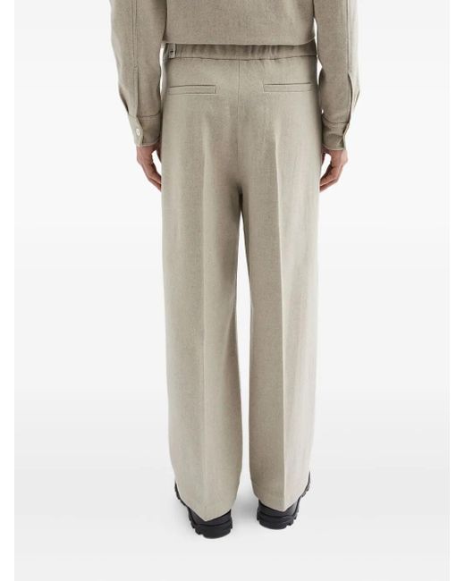 Jil Sander White Wool Flannel Trousers for men