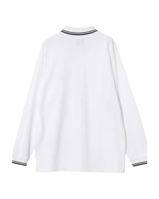 Needles White Logo-Detail Cotton Polo Shirt for men