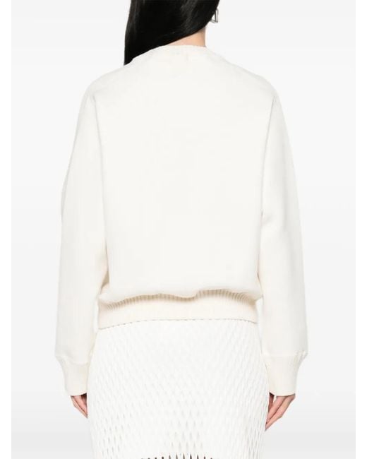 Sacai White Crew-Neck Sweater