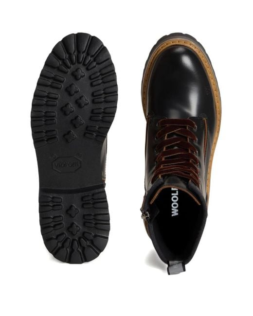 Woolrich Black Main Lace-Up Combat Boots