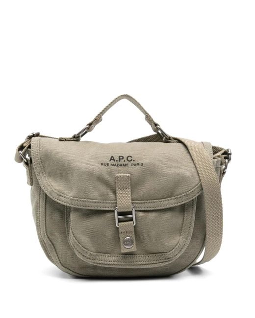 A.P.C. Metallic Logo-Print Messenger Bag for men