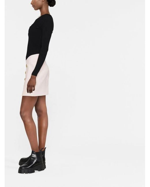 Balmain Pink Asymmetric Mini Wrap Skirt