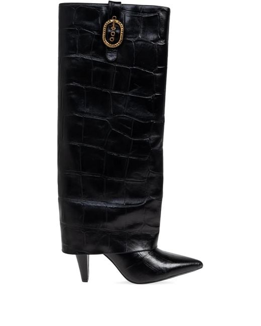 Kurt Geiger Black Leather Knee-High Boots
