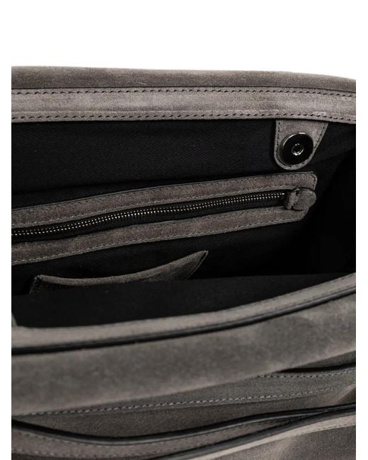 Moschino Gray Large Tie Me Clutch Bag