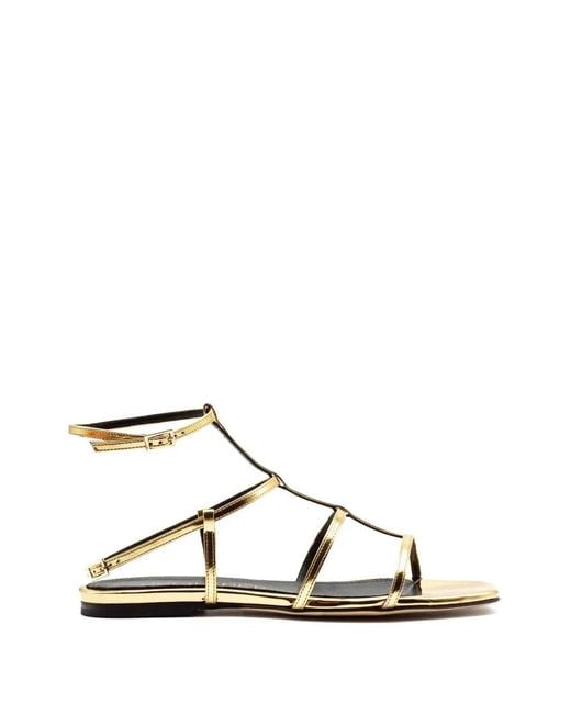 Julie Dee Metallic-Effect Strappy Sandals