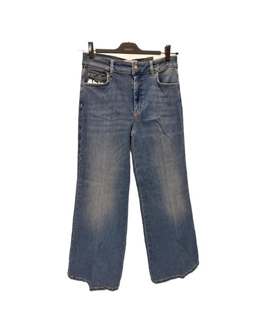 Marella Blue Mlswlcrop Faded Wide-Leg Jeans