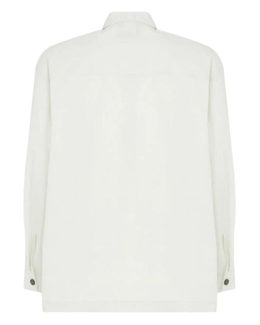 Studio Nicholson White Landi Utility-Pocket Shirt for men
