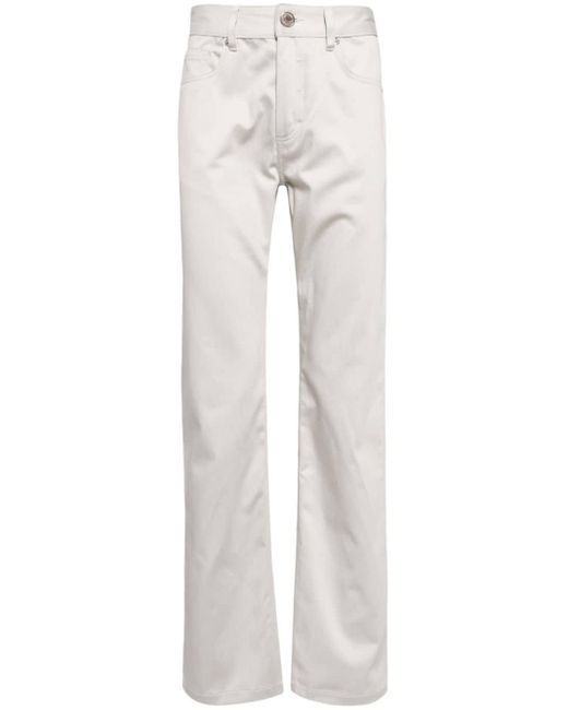 Logo-patch straight trousers di AMI in White da Uomo