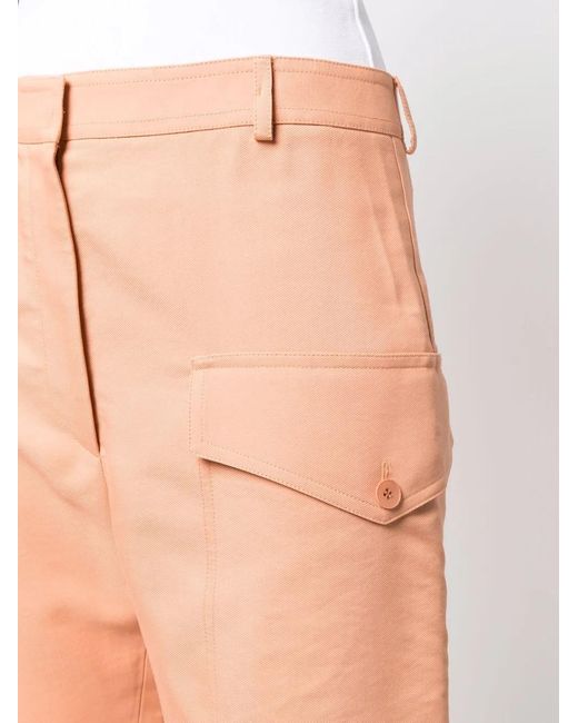 Stella McCartney Orange Cropped Straight-Leg Trousers