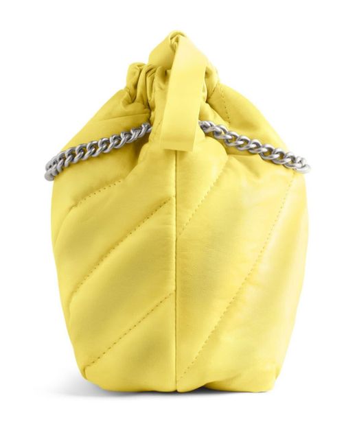 Balenciaga Yellow Extra Small Crush Tote Bag