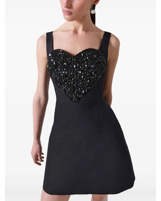 Carolina Herrera Black Bead-Embellished Mini Dress