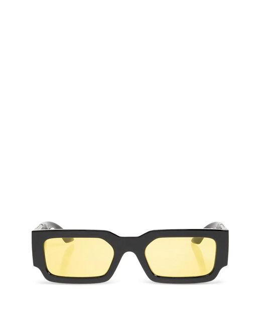 Versace Metallic Greca Rectangle-Frame Sunglasses for men