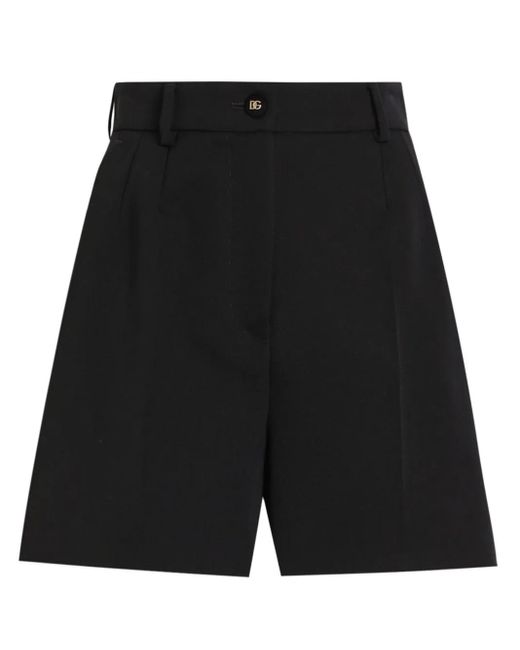Dolce & Gabbana Black Wool Gabardine Shorts